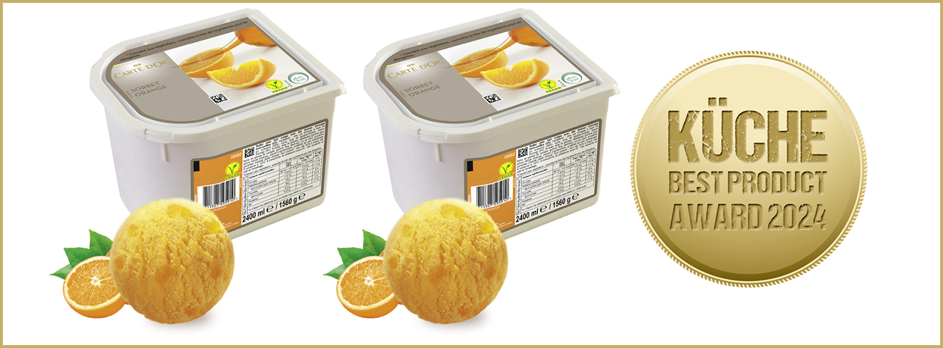 Kategorie Eiscreme: Gold für Sorbet Orange von Carte D’Or Professional