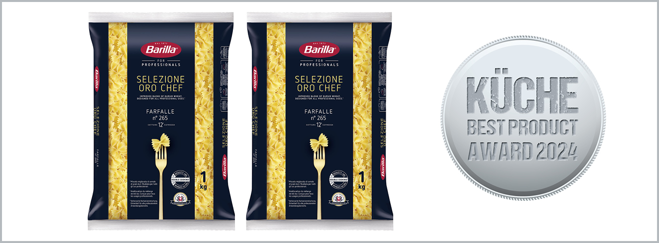 Kategorie Kartoffeln, Reis, Teigwaren: Silber für Pasta Selezione Oro Chef Farfalle von Barilla