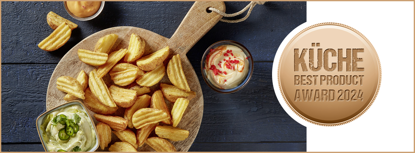 Kategorie Kartoffeln, Reis, Teigwaren: Bronze für Crunchy Shapes Crinkle Wedges von Aviko