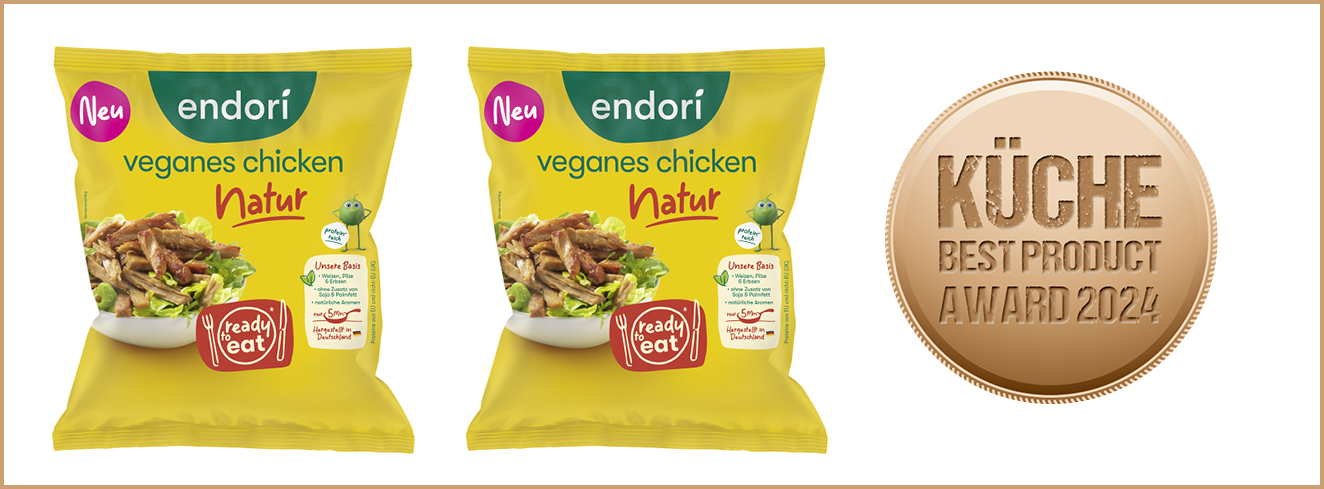 Kategorie Vegetarisch, Vegan: Bronze für Veganes Chicken Natur von endori 